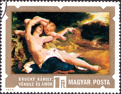 Венгрия 1974 год . Венера и Амур (Karoly Brocky) .  (4)